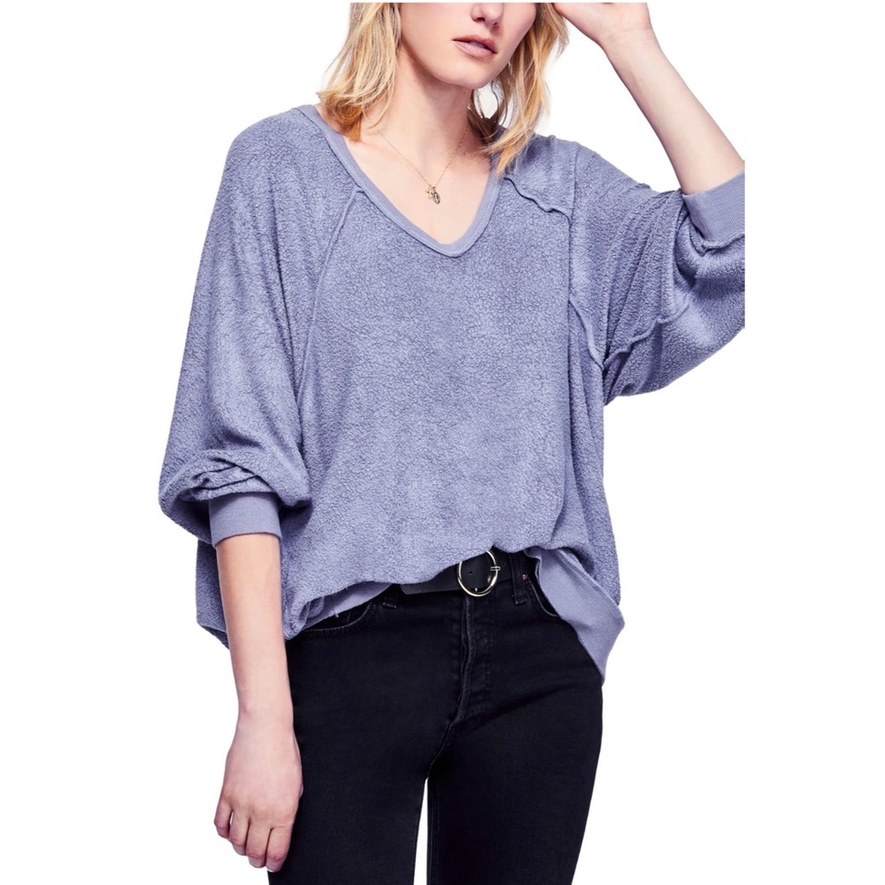 Free People Take It Off Pullover in Lilac